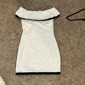 Elegant White and Black Women's Dress
